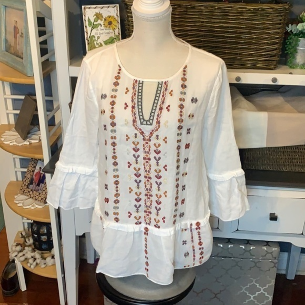 Laundry by Shelli Segal‎ Embroidered Tunic Medium